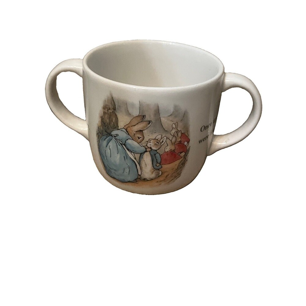 Beatrix Potter MUG Peter Rabbit Child Kids Porcelain Double Handle Wedgwood